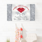 Ruby Happy パーソナライズされた 40th Anniversary Banner 横断幕 (インサイチュ)