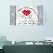 Ruby Happy パーソナライズされた 40th Anniversary Banner 横断幕 (トレードショー)