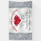 Ruby Happy パーソナライズされた 40th Anniversary Banner 横断幕 (縦)