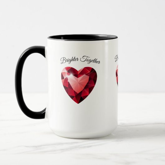 Ruby Heart Love Mug – Elegant Valentine Gift マグカップ (左)