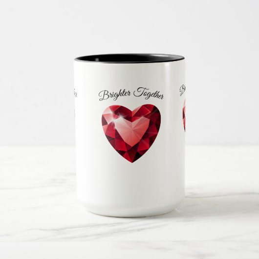 Ruby Heart Love Mug – Elegant Valentine Gift マグカップ (中央)