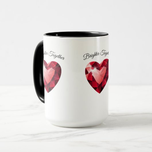 Ruby Heart Love Mug – Elegant Valentine Gift マグカップ (正面左)