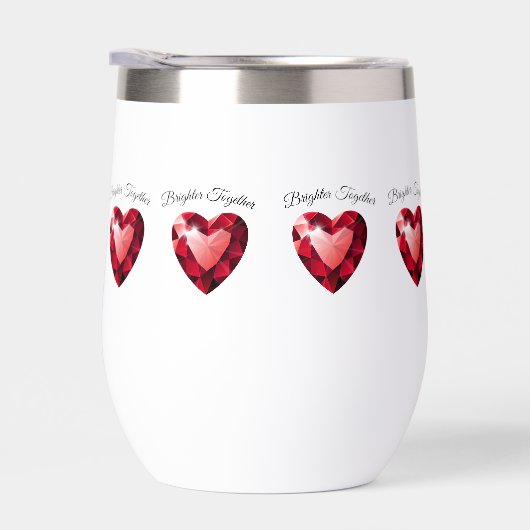Ruby Heart Love Thermal mug Valentine Gift (右面)