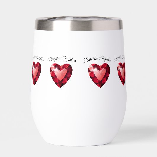 Ruby Heart Love Thermal mug Valentine Gift (背面)