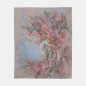 Ruby Kinglet Bird フリースブランケット (正面)