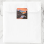 Ruby Lake Sunset - John Muir Trail - Sierra Nevada スクエアシール (バッグ)