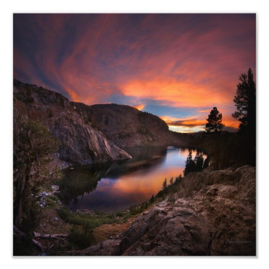Ruby Lake Sunset - John Muir Trail - Sierra Nevada フォトプリント (正面)
