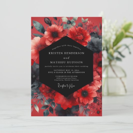 Ruby Moody Anemone Wedding 招待状 (スタンド正面)