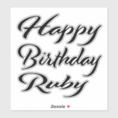 Ruby Name Vorname black Sticker Geburtstag シール (シート)