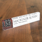 Ruby Office |緋色カスタムガーネット紅色 | デスクネームプレート (側面)