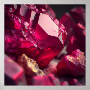 Ruby Oreマクロポスター – 素晴らし Marble Deposit Pr ポスター