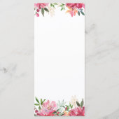 Ruby Pink Peonyフローラ結婚のメニュー メニュー (裏面)