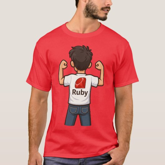Ruby Programmer Cartoon T-Shirt Tシャツ (正面)