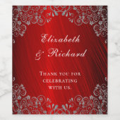 Ruby Redエレガントが結婚感謝 ワインラベル (シングルラベル)