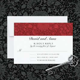 Ruby Redフローラ結婚Brocade 出欠カード
