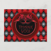 Ruby Redマスカレードサンキューカード ポストカード (裏面)