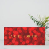 Ruby Red《写真》ぼけ味ライトフェイク金ゴールドギフト証明書 (スタンド正面)