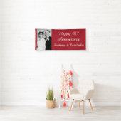 Ruby Red 40th Anniversaryパーティーエレガント写真 横断幕 (インサイチュ)