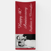 Ruby Red 40th Anniversaryパーティーエレガント写真 横断幕 (縦)