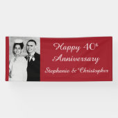 Ruby Red 40th Anniversaryパーティーエレガント写真 横断幕 (横)