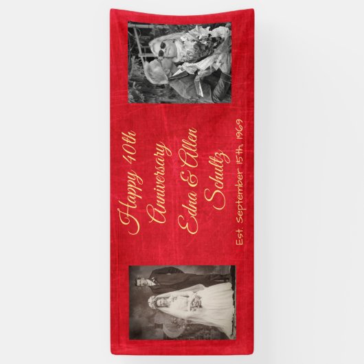 Ruby Red and Data Happy 40周年記念バナー 横断幕 (縦)