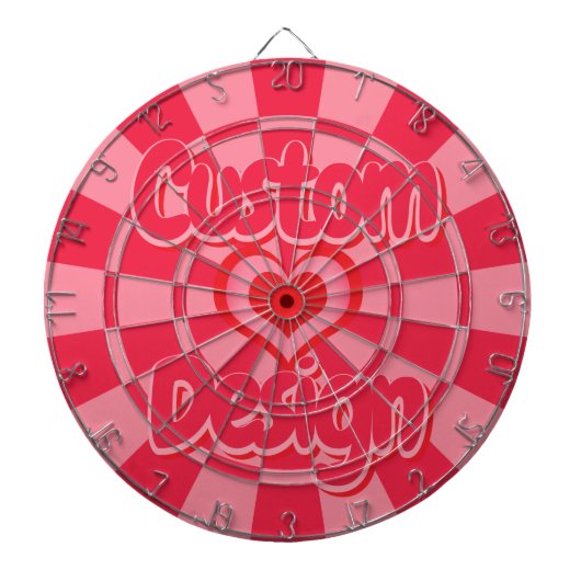 Ruby Red and Pink Heart Design Custom Text ダーツボード (正面)