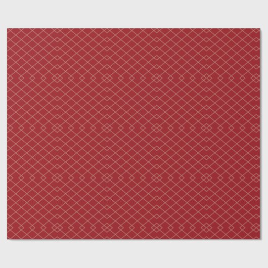  Ruby Red and Tan Geometric Lattice ラッピングペーパー (フラット)