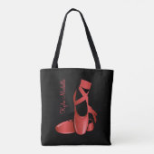 Ruby Red Ballet Slippers w Name Dance トートバッグ (裏面)
