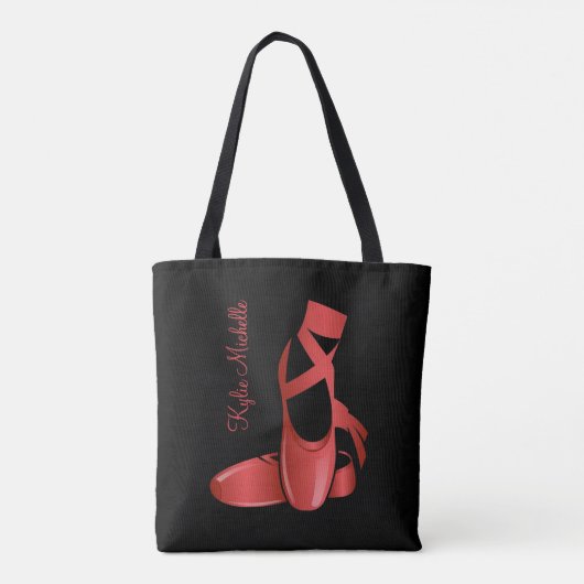 Ruby Red Ballet Slippers w Name Dance トートバッグ (裏面)