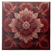 Ruby Red Elegance 3D Effect Designerタイル タイル (正面)