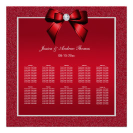 Ruby Red & Gemスタイリッシュの結婚座席表 ポスター