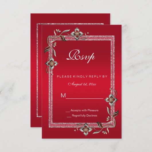 Ruby Red GemsとグリッターRuby 40TH 結婚's (正面/裏面)