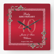 Ruby Red GemsとグリッターRuby 40TH 結婚's