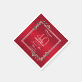 Ruby Red GemsとグリッターRuby 40TH 結婚's スタンダードカクテルナプキン (角)