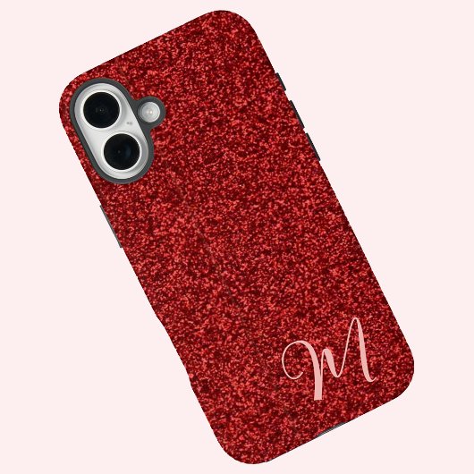 Ruby Red Girly Printed Glitter Stylish and Cute  Case-Mate iPhoneケース