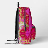 Ruby Red Hot Pink Alcohol Ink Faux Gold Custom プリントバックパック (左)