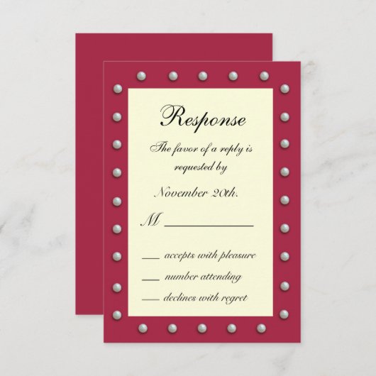 Ruby Red、Off White、Pearls RSVP (正面/裏面)