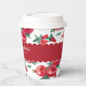 Ruby Red Pomegranate Botanicalカスタマイズ可能 紙コップ (左)