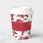 Ruby Red Pomegranate Botanicalカスタマイズ可能 紙コップ (右)
