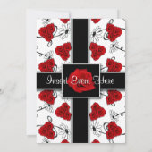 Ruby red roses – カスタマイズ可能な結婚式招待状 招待状 (裏面)