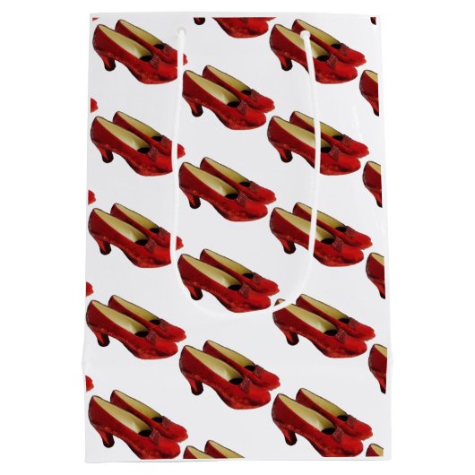 Ruby Red Slippers Shoes Medium Gift Bag ミディアムペーパーバッグ (裏面)