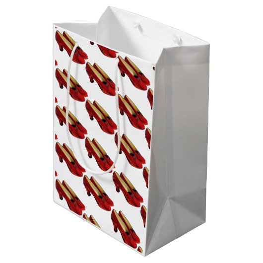 Ruby Red Slippers Shoes Medium Gift Bag ミディアムペーパーバッグ (裏面アングル)