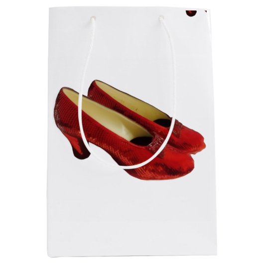 Ruby Red Slippers Shoes Wrapping Tissue Paper ミディアムペーパーバッグ (正面)