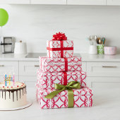 Ruby Red Togetness and Unity on White Coule ラッピングペーパー