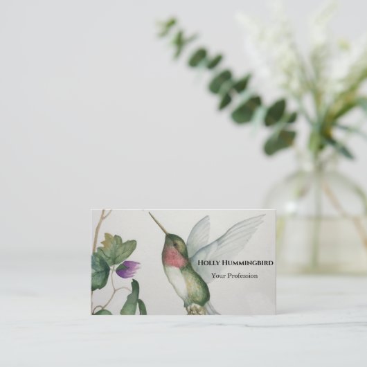 Ruby Throated Hummingbirdビジネスカード 名刺 (スタンド正面)