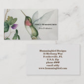 Ruby Throated Hummingbirdビジネスカード 名刺 (正面/裏面)