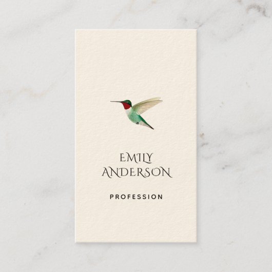 Ruby-throated Hummingbirdビジネスカード 名刺 (正面)