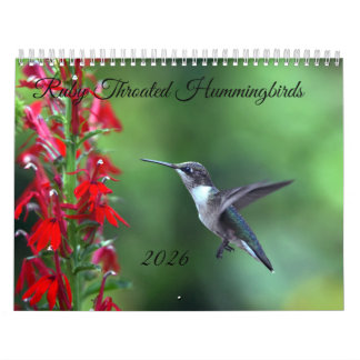 Ruby Throated Hummingbird 2026 Calendar カレンダー
