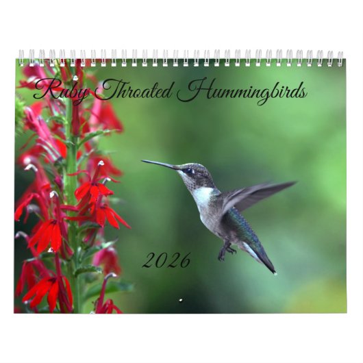Ruby Throated Hummingbird 2026  Calendar カレンダー (カバー)