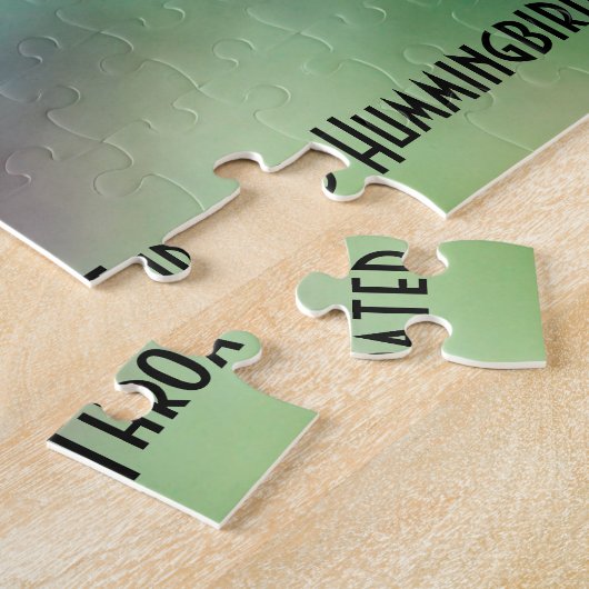 Ruby Throated Hummingbird, bird lover's ジグソーパズル (側面)